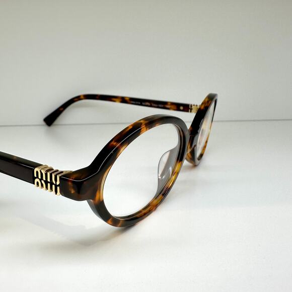 NEW MIU MIU Womens Eyeglasses Brown Oval Full Rim Frames 50-18mm Rx-able Womens - Picture 3 of 7